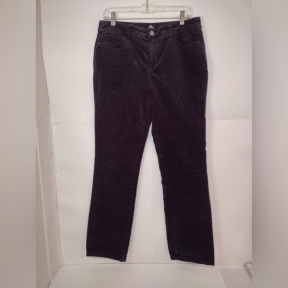 St Johns Bay Women's Black Straight Leg Corduroy Pants Size (12) - Picture 1 of 16